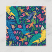 熱帯鳥と花パターンフローラスクエアB スクエア名刺 (裏面)