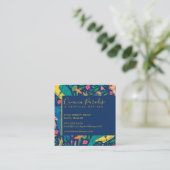 熱帯鳥と花パターンフローラスクエアB スクエア名刺 (スタンド正面)