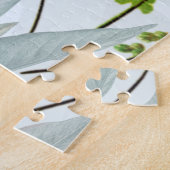 熱帯鳥のオウムと葉 ジグソーパズル (側面)