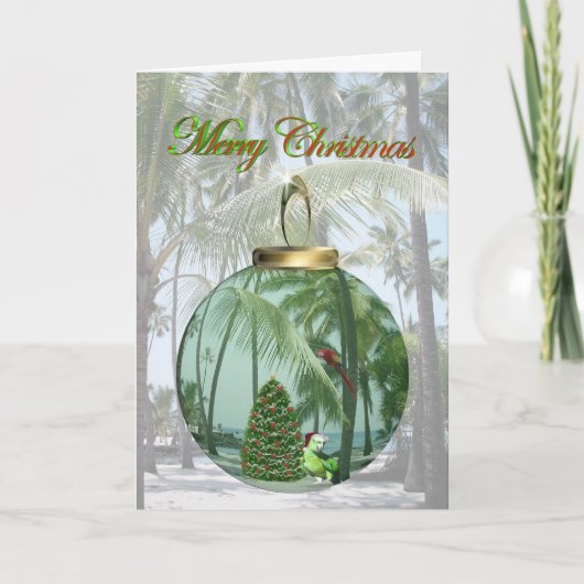 熱帯鳥のクリスマスカード シーズンカード (正面)