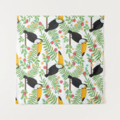 熱帯鳥のシームレスパターン背景。トウカン  タペストリー (正面(横))