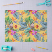 熱帯鳥のパラダイスと蘭の夏の庭 薄葉紙 (クラフト)