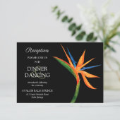 熱帯鳥のパラダイスウェディングレセプションカード エンクロージャーカード (スタンド正面)