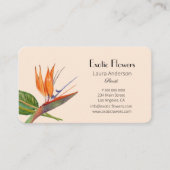 熱帯鳥のパラダイスウォーターカラーフローリスト 名刺 (正面)