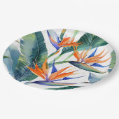 熱帯鳥のパラダイスパターン ペーパープレート (アングル)