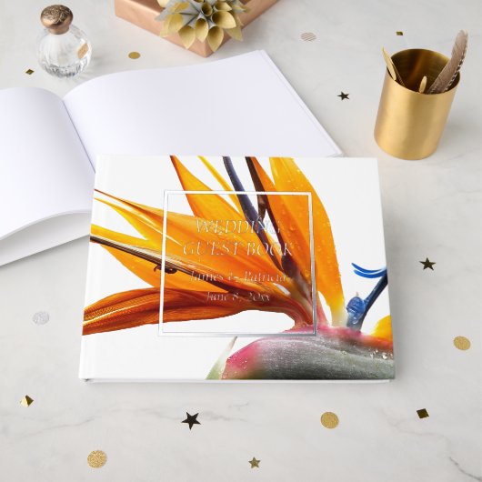 熱帯鳥のパラダイスプラント結婚フローラ ゲストブック (正面見開き)