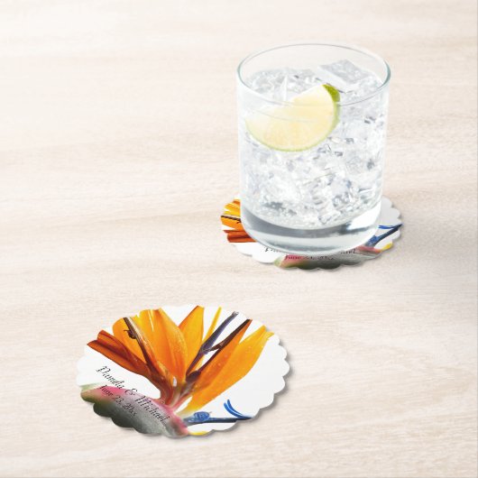 熱帯鳥のパラダイスプラント結婚フローラ ペーパーコースター (インサイチュ)