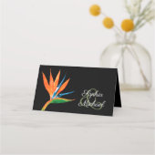 熱帯鳥のパラダイスボタニカル結婚ズ プレイスカード (裏面)