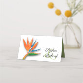 熱帯鳥のパラダイスボタニカル結婚ズ プレイスカード (裏面)