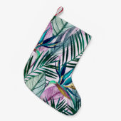 熱帯鳥のパラダイス、水の色パターン スモールクリスマスストッキング (正面 (吊り時))