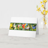 熱帯鳥のメッセージカード カード (黄色い花)