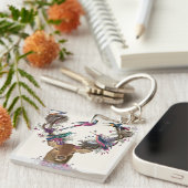 熱帯鳥の巣、鹿の鳥飼育員 キーホルダー (正面右)