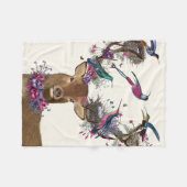 熱帯鳥の巣、鹿の鳥飼育員 フリースブランケット (正面(横))