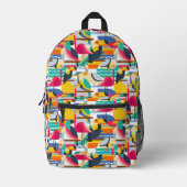 熱帯鳥の幾何学的な特徴 プリントバックパック (正面)