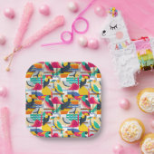 熱帯鳥の幾何学的な特徴 ペーパープレート (パーティー)