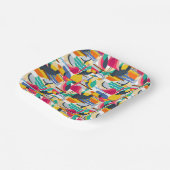 熱帯鳥の幾何学的な特徴 ペーパープレート (傾斜あり)