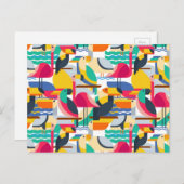 熱帯鳥の幾何学的な特徴 ポストカード (正面/裏面)