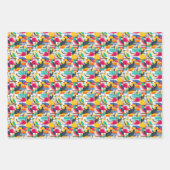 熱帯鳥の幾何学的な特徴 ラッピングペーパーシート (正面)