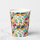 熱帯鳥の幾何学的な特徴 紙コップ (右)