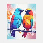 熱帯鳥の愛好家 フリースブランケット (正面)