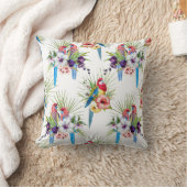 熱帯鳥の枕(白い) クッション (ブランケット)