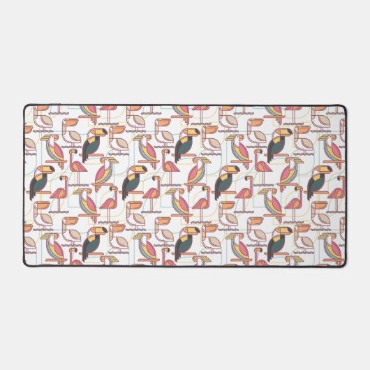 熱帯鳥の模様 デスクマット (正面)