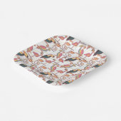 熱帯鳥の模様 ペーパープレート (傾斜あり)