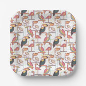 熱帯鳥の模様 ペーパープレート (正面)