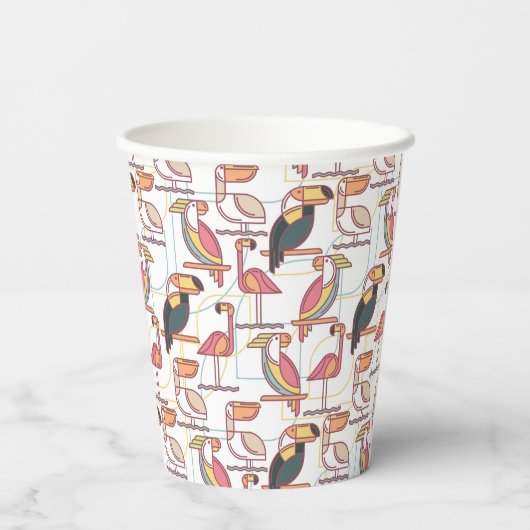 熱帯鳥の模様 紙コップ (裏面)