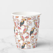 熱帯鳥の模様 紙コップ (正面)
