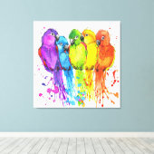 熱帯鳥の羽毛キャンバスアート キャンバスプリント (インサイチュ (ウッドフロア))