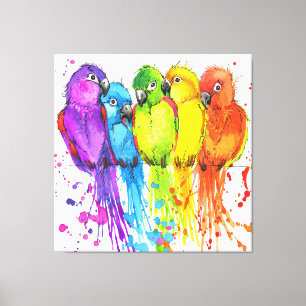 熱帯鳥の羽毛キャンバスアート キャンバスプリント