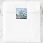 熱帯鳥の風景画 スクエアシール (バッグ)