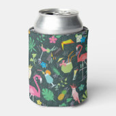 熱帯鳥の飲み物鮮やか:シームレス。 缶クーラー (缶正面)