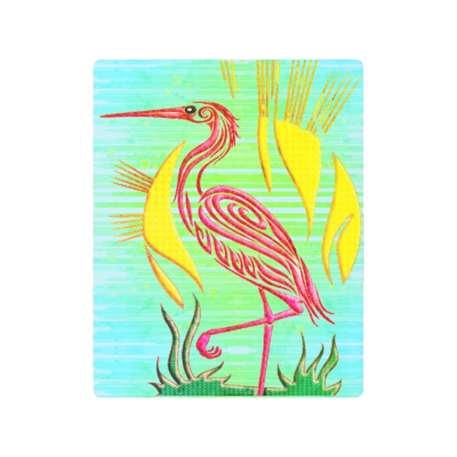 熱帯鳥コンテンポラリー メタルプリント (正面)