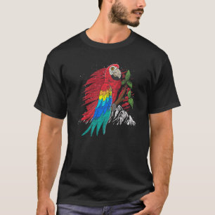熱帯鳥ジャングル動物マカカラフルー Tシャツ
