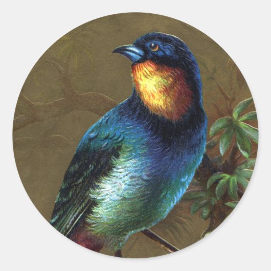 熱帯鳥ハッピーニューイヤー ラウンドシール (正面)