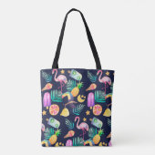 熱帯鳥パイナップルパターン トートバッグ (裏面)