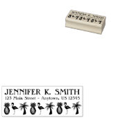 熱帯鳥フラミンゴヤシの木パイナップルアドレス ラバースタンプ (押印)