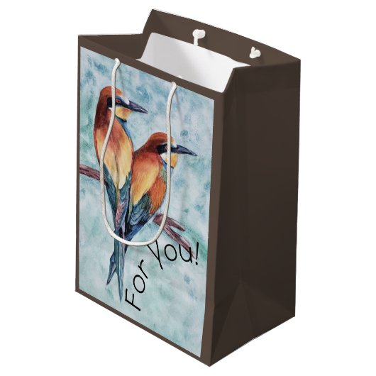 熱帯鳥ペア ミディアムペーパーバッグ (裏面アングル)