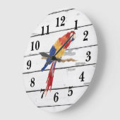熱帯鳥絵画のシプラッ素朴プ大 ラージ壁時計 (傾斜)