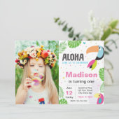 熱帯鳥誕生日招待状 招待状 (スタンド正面)