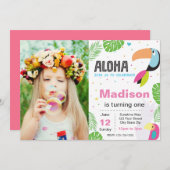 熱帯鳥誕生日招待状 招待状 (正面/裏面)