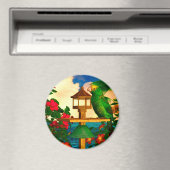 熱帯鳥1 「オウム」 マグネット (インサイチュ (食洗機))