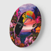 熱帯鳥2 「トゥーカン」デコール ラージ壁時計 (傾斜)