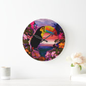 熱帯鳥2 「トゥーカン」デコール ラージ壁時計 (ホーム)