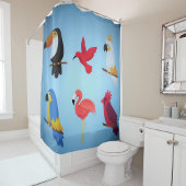 熱帯鳥 シャワーカーテン