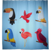 熱帯鳥 シャワーカーテン (正面)