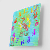 熱帯鳥 スクエア壁時計 (傾斜)