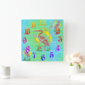 熱帯鳥 スクエア壁時計 (ホーム)